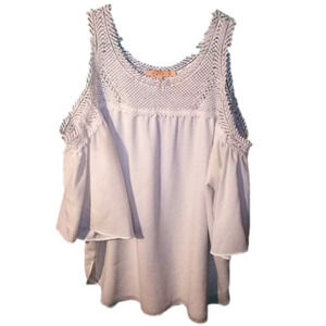 Gibson Latimer White Lace Top Medium